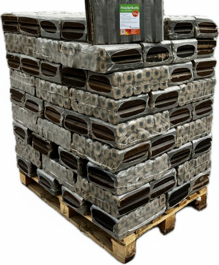 Pini Kay Hartholzbriketts Eiche mit Zugloch 960 kg Palette – Bild 3
